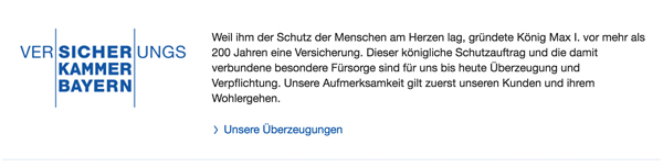 Versicherungskammer Bayern: Sie haben gute Gründe, uns zu vertrauen.