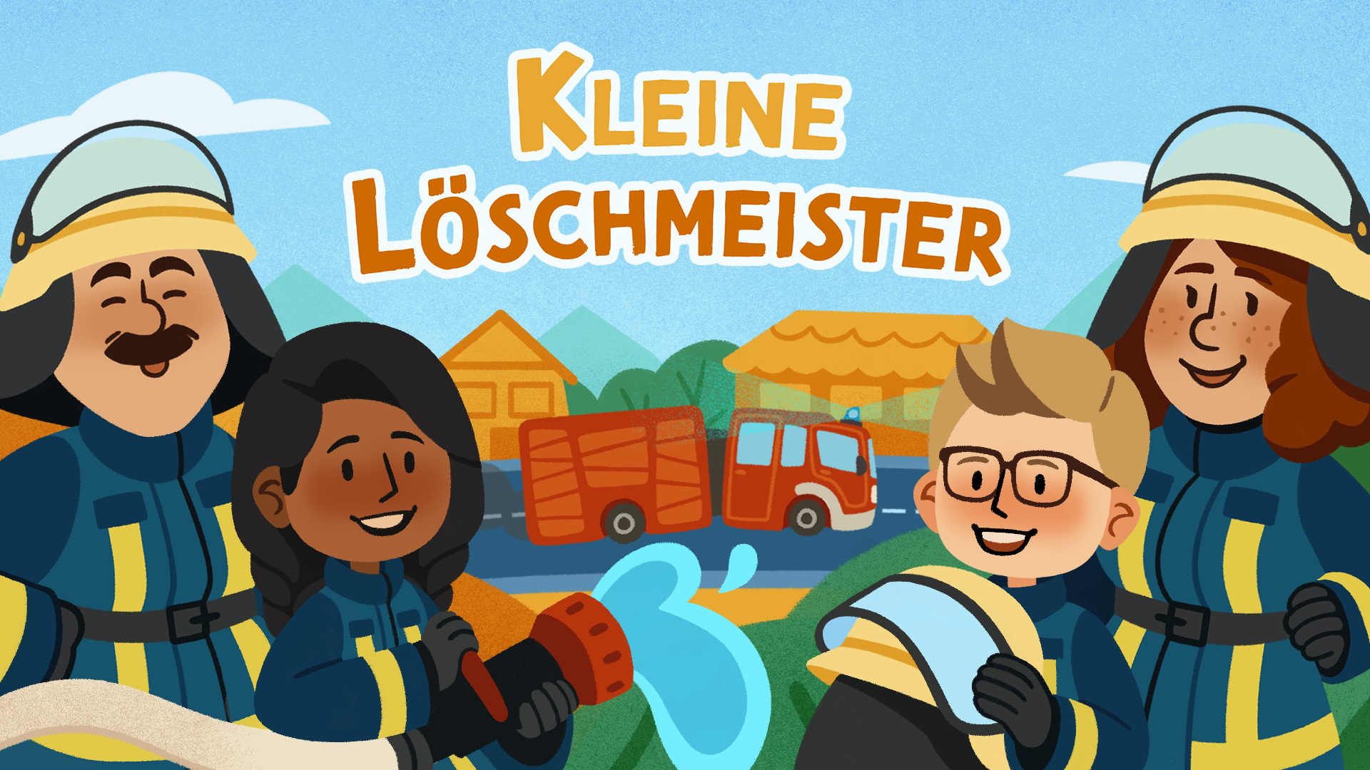 Titelbild für das Brandschutzerziehung App-Spiel Kleine Löschmeister