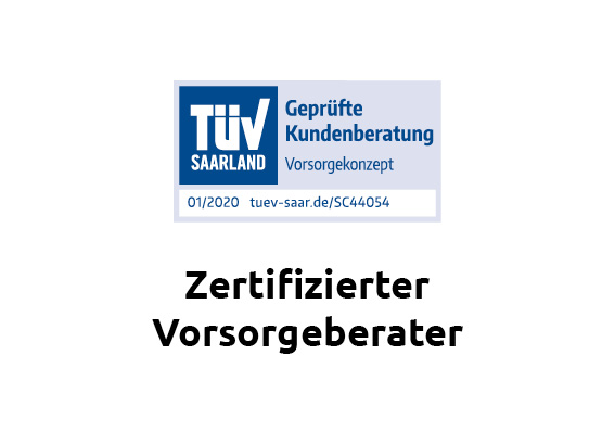 Siegel | TÜV | Zertifizierter Vorsorgeberater 2018