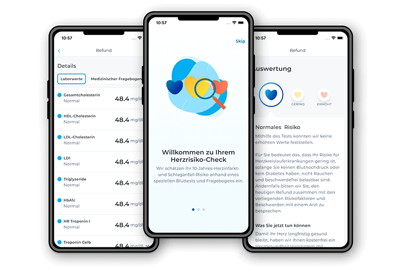 App Screenshots Herzrisiko-Check