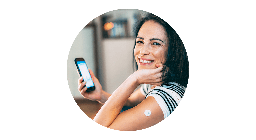 Frau mit Diabetes Hilfsmittel