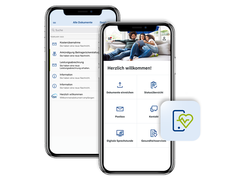 Screenshots Smartphone App Mein GesundheitsManager