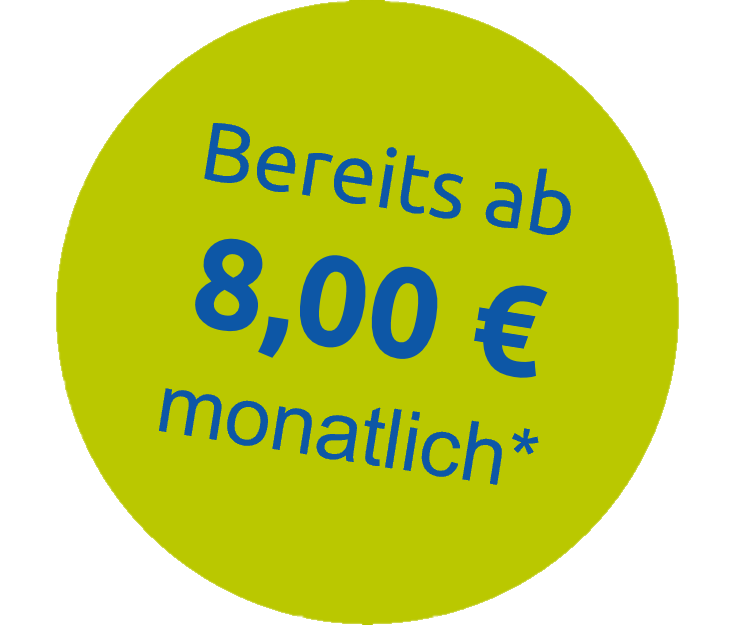 Bereits ab 8 Euro monatlich